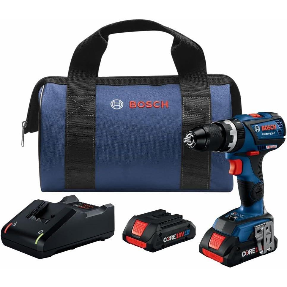 imageBOSCH GSB18V535CB15 18V EC Brushless ConnectedReady 12 In Hammer DrillDriver with 1 CORE18V 4 Ah Advanced Power BatteryIndustrial