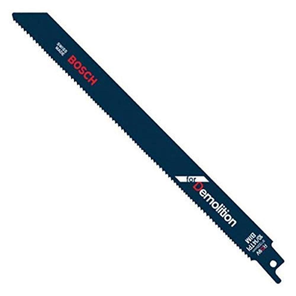 imageBOSCH Reciprocating Saw Blades 9 in 58 V TPI AllPurpose Demolition for Wood with Nails Pack of 25 RD9V25B5