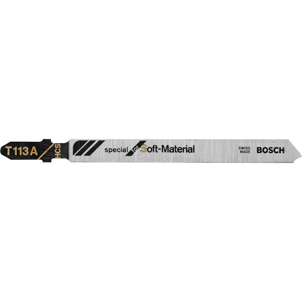 imageBOSCH T113A3 3Pack 4 In Knife Edge TShank Jig Saw Blades Ideal for Applications in Soft Materials Cardboard Leather Carpeting Polystyrene