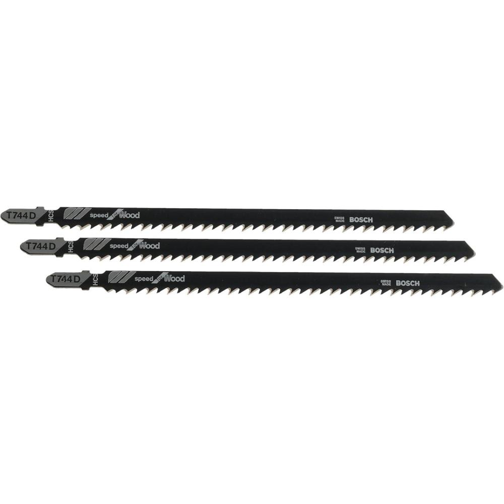 imageBOSCH T744D3 3Piece 6 In 7 TPI Speed for Wood TShank Jig Saw Blades 7 6 TPI  3 pcs