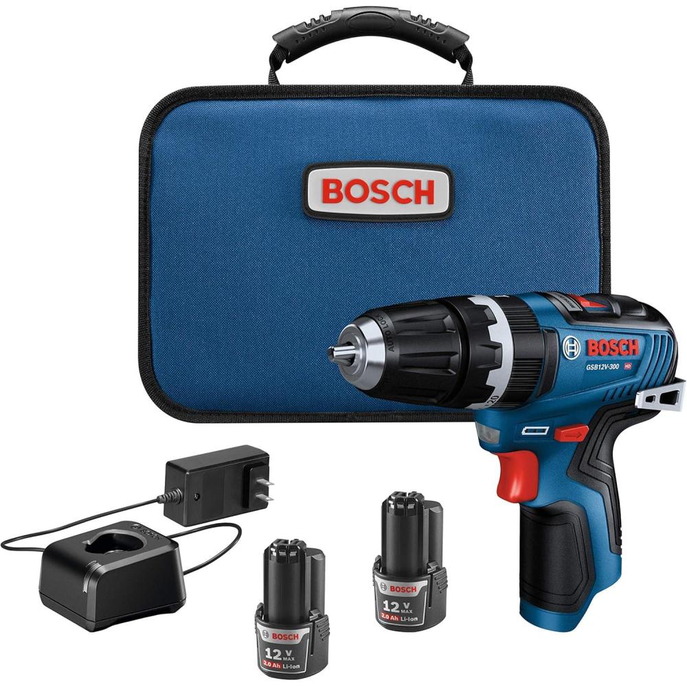 imageBosch GSB12V300N 12V Max Brushless 38 In Hammer DrillDriver Bare Toolw 2 12V Batteries