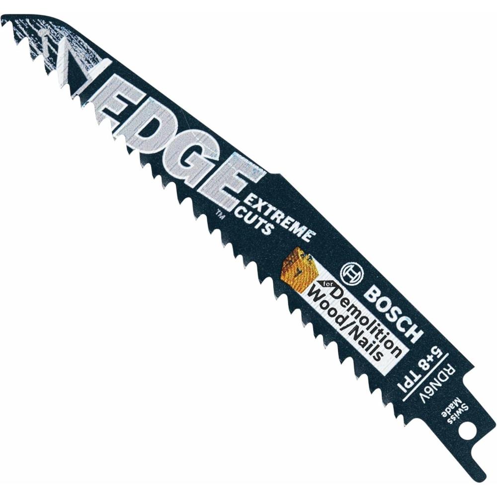 imageBosch RDN6V 5 pc 6 in 58 TPI Edge Reciprocating Saw Blades for WoodNail Demolition
