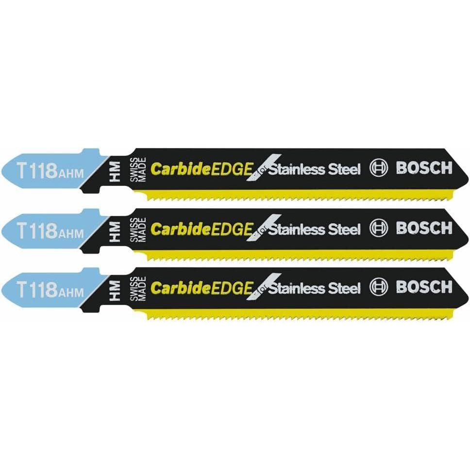imageBosch T118AHM3 3 pc 314 in 24 TPI Carbide Edge for Stainless Steel TShank Jig Saw Blades