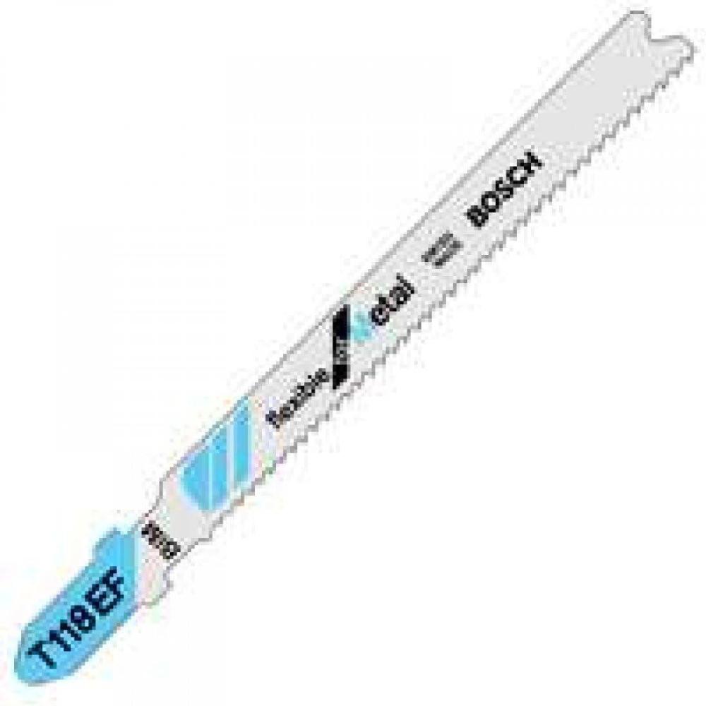 imageBosch T118EF 5Piece 358 In 1118 TPI Flexible for Metal TShank Jig Saw Blades