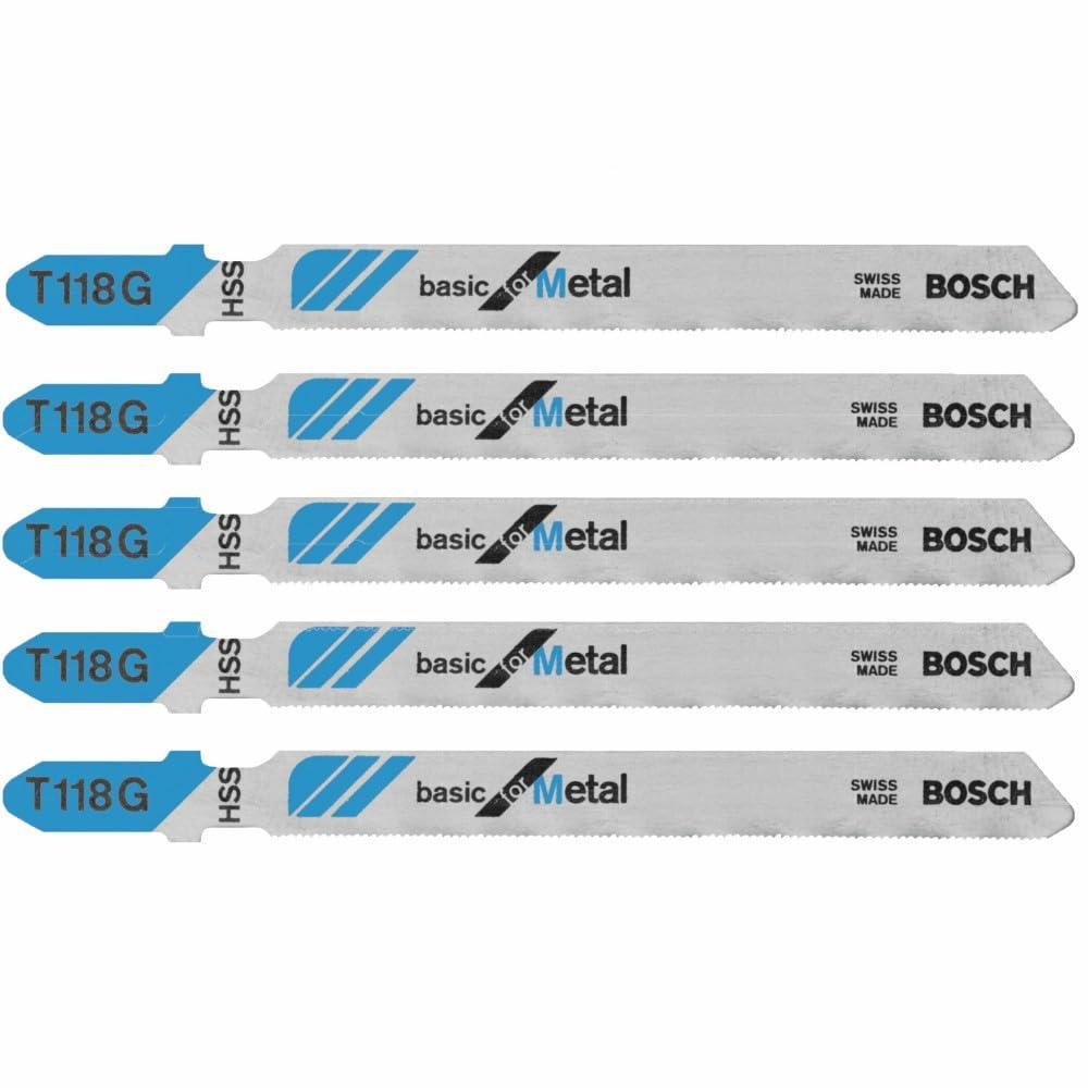 imageBosch T118G 5 pc 358 in 36 TPI Basic for Metal TShank Jig Saw Blades5 Count Pack of 1