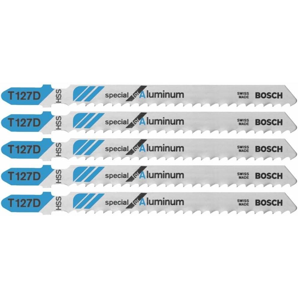 imageBosch T118GFS 5Piece 314 in 36 TPI Basic for Stainless Steel TShank Jig Saw BladesAluminium