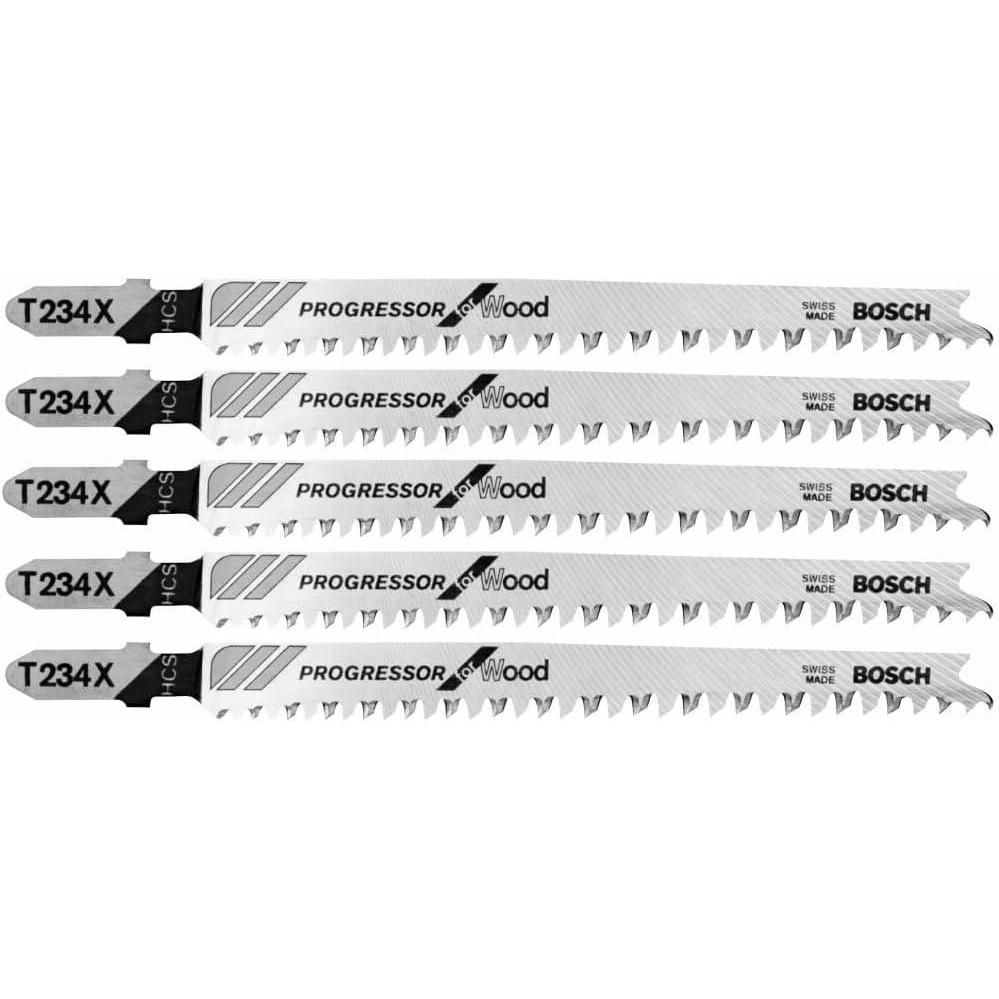 imageBosch T234X 5 pc 412 in 812 TPI Progressor for Wood TShank Jig Saw Blades