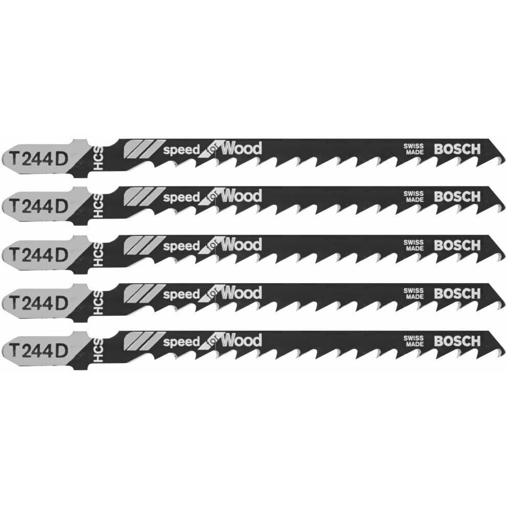 imageBosch T244D 5 pc 4 in6 TPI Speed for Wood TShank Jig Saw Blades