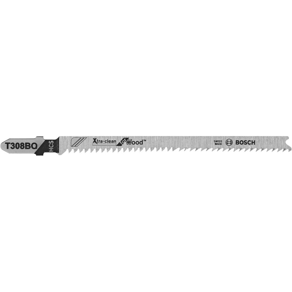 imageBosch T308BO 5Piece 412 in 12 TPI Extra Clean for Wood TShank Jig Saw Blades