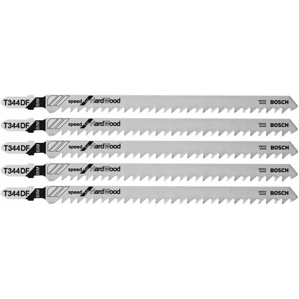 imageBosch T344DF 5 pc 6 in 6 TPI Speed for Hardwood TShank Jig Saw Blades