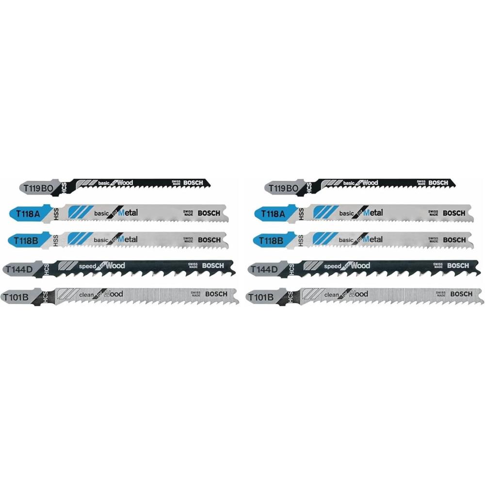 imageBosch T500 5 pc TShank Jig Saw Blade Set for Wood and Metal10Pack
