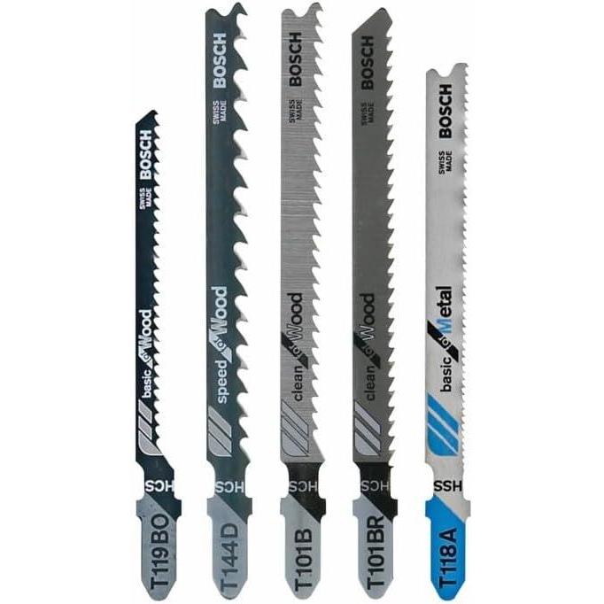 imageBosch T501 5 pc TShank Jig Saw Blade Set for Wood and Metal