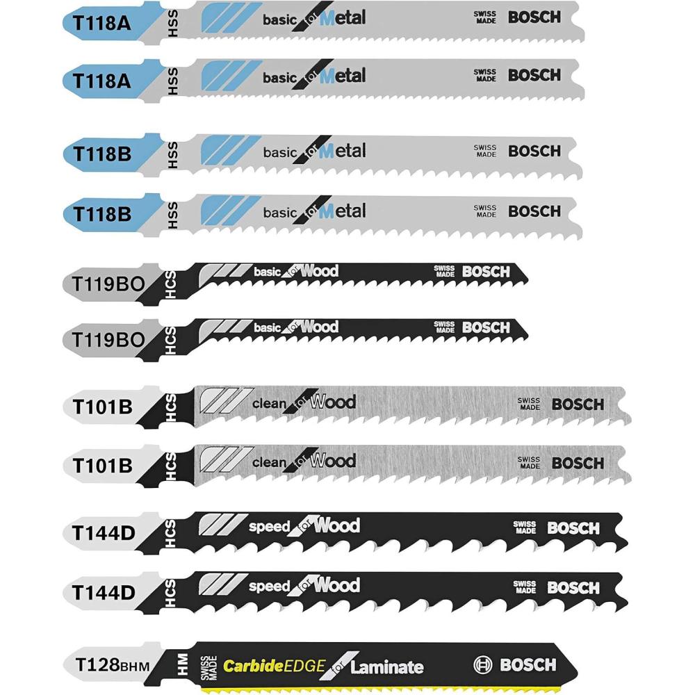 imageBosch TPW005 5 pc TShank Jig Saw Blade Set for ProWood11Pack