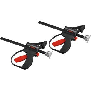BOSCH FSNKZW Track Quick Clamps – Secure and Fast Clamping for Bosch Track-Saw Tracks, Push-Button Fast Release, Table Saw Quality Cuts, Lightweight Alternative for Jobsites (2 Pc.)