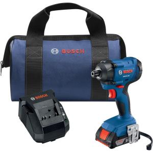 BOSCH GDR18V-1400B12 18V 1/4 In. Hex Impact Driver Kit with 2.0Ah Battery