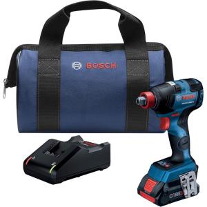 BOSCH GDX18V-1800CB15 18V EC Brushless Connected-Ready 1/4 In. and 1/2 In. Two-In-One Bit/Socket Impact Driver Kit with (1) CORE18V 4.0 Ah Compact Battery(Generation 2)