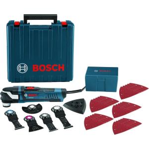 BOSCH GOP40-30C StarlockPlus Oscillating Multi-Tool Kit (32 Accessories & Case) – 4.0 Amp Motor, 20,000 Oscillations per Minute, Variable-Speed Dial – For Flush Cuts, Sanding, and Grinding
