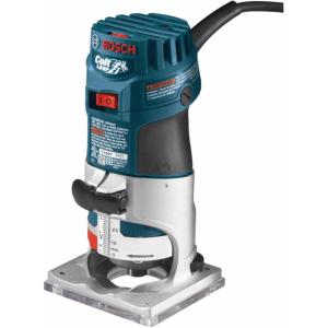 BOSCH PR20EVS Colt 1.0 HP Variable-Speed Palm Router – 5.6 Amp Motor, Soft Start, Constant ResponsCircuitry, Ergonomic Grip, Rugged Aluminum Base, Fixed, Quick-Clamp System, 1/4″ Collet