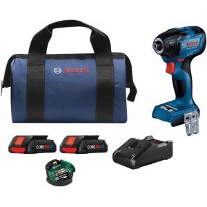 Bosch GDR18V-1860CB25 18V Connected-Ready 1/4 In. Hex Impact Driver Kit with (2) CORE18V® 4 Ah Advanced Power Batteries and (1) Connectivity Module