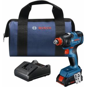 Bosch GDX18V-1800B12 18V Two-In-One 1/4 In. and 1/2 In. Bit/Socket Impact Driver/Wrench Kit with 2 Ah Standard Power Battery
