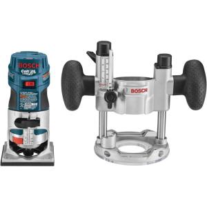 Bosch PR20EVSPK 5.6-Amp Colt Palm Grip 1-Horsepower Fixed and Plunge Base Variable-Speed Router Combo Kit, Blue