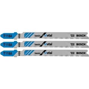 Bosch T118GFS 5-Piece 3-1/4 in. 36 TPI Basic for Stainless Steel T-Shank Jig Saw Blades(Straight Cuts for Metal)