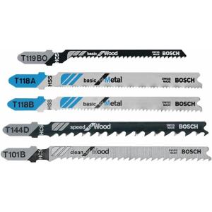 Bosch T500 5 pc. T-Shank Jig Saw Blade Set for Wood and Metal(5-Pack)