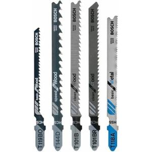 Bosch T501 5 pc. T-Shank Jig Saw Blade Set for Wood and Metal