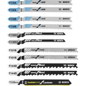 Bosch TPW005 5 pc. T-Shank Jig Saw Blade Set for Pro-Wood(11-Pack)