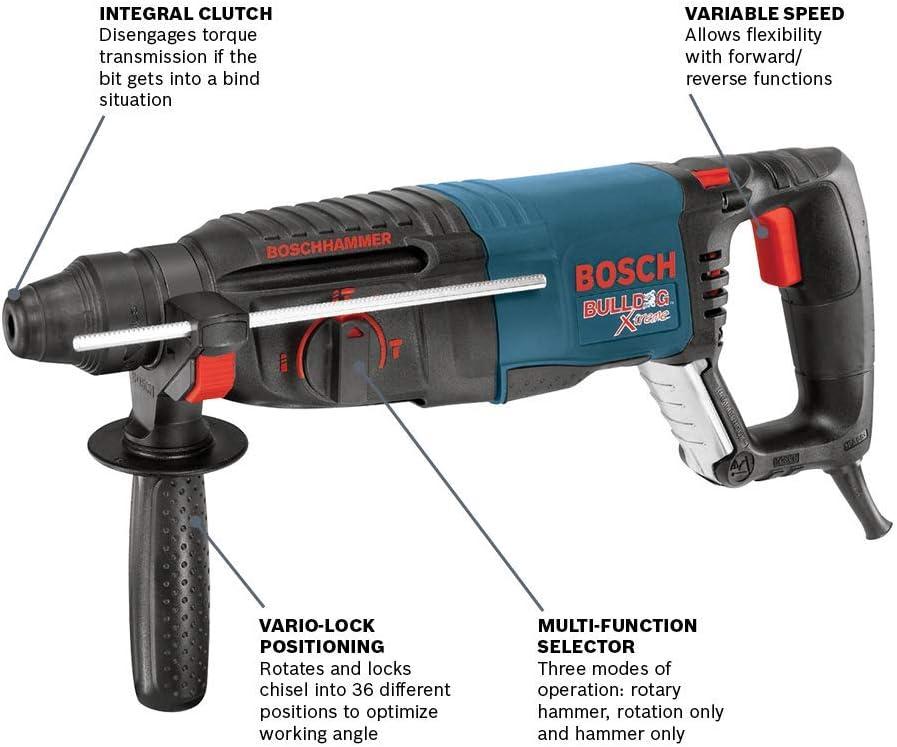 imageBOSCH 11255VSR Bulldog Xtreme 8 Amp 1 Inch Corded Variable Speed SDSPlus ConcreteMasonry Rotary Hammer11255VSR