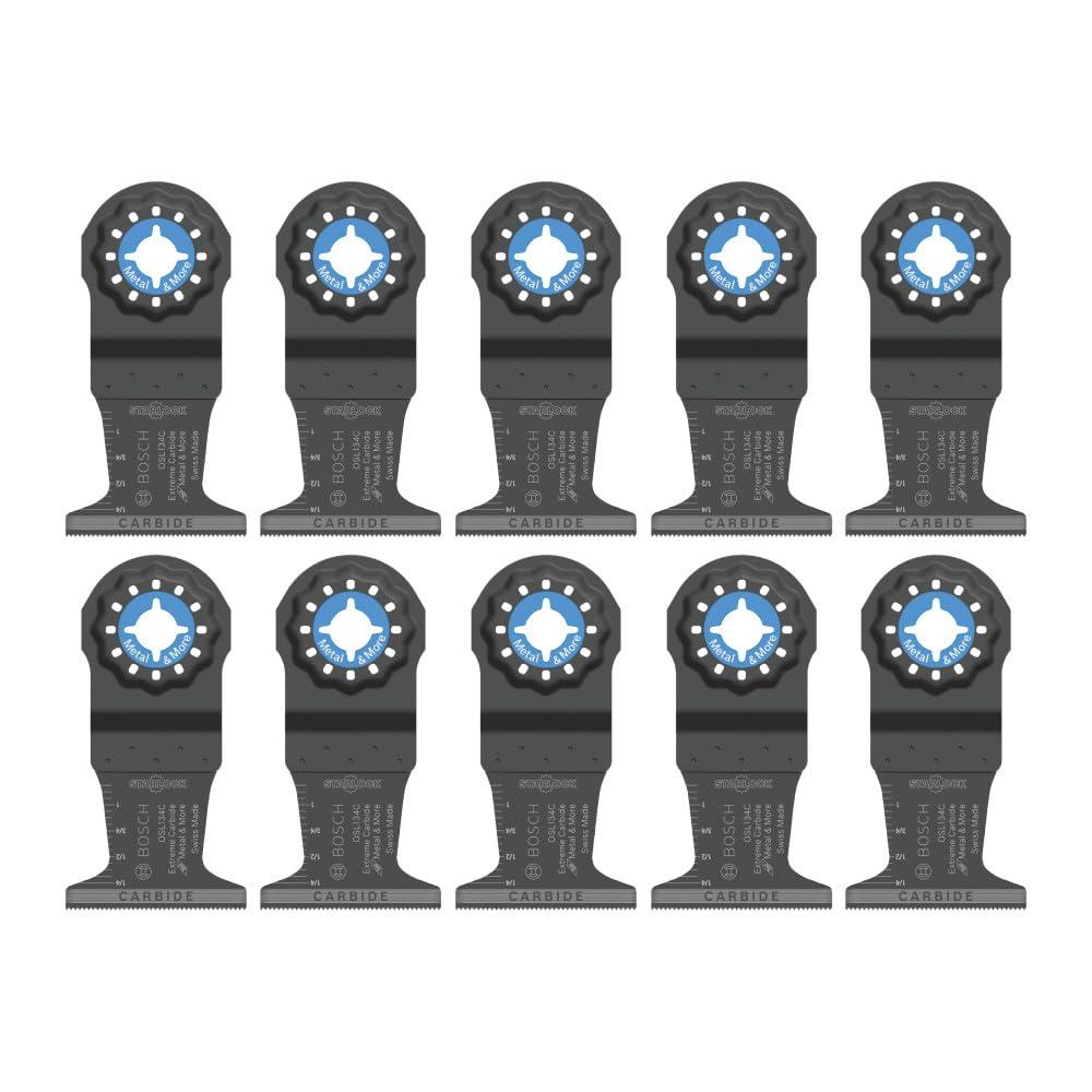 imageBOSCH 114 Inch OSL114C3 Starlock Carbide Plunge Cut Blade 3Pack Professional Oscillating MultiTool Accessory with 3D Fit Interface 30X Longer Life Compatible with OIS Tools134 in