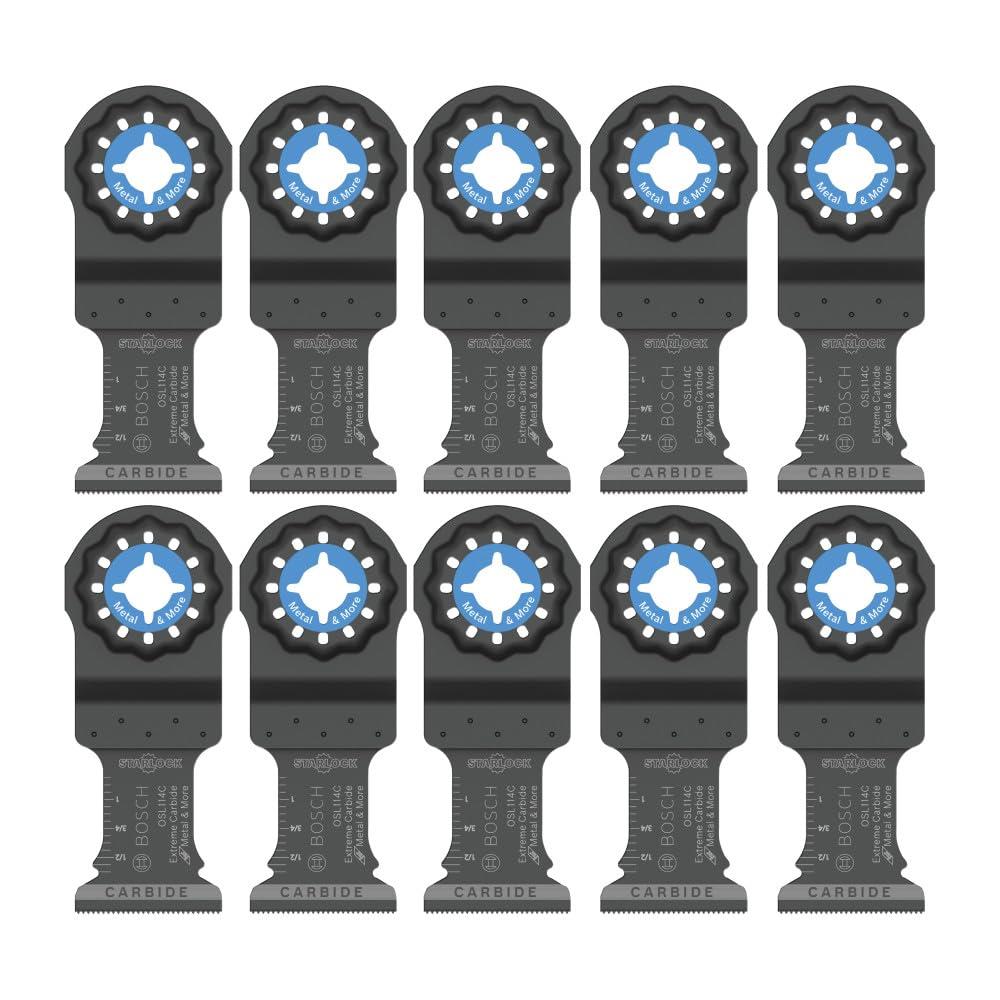 imageBOSCH 114 Inch OSL114C3 Starlock Carbide Plunge Cut Blade 3Pack Professional Oscillating MultiTool Accessory with 3D Fit Interface 30X Longer Life Compatible with OIS Tools114 In