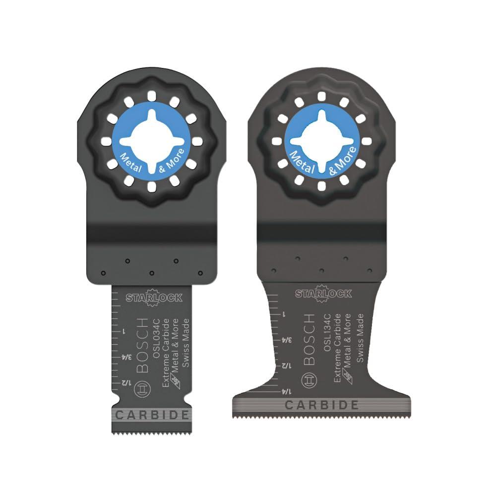imageBOSCH 114 Inch OSL114C3 Starlock Carbide Plunge Cut Blade 3Pack Professional Oscillating MultiTool Accessory with 3D Fit Interface 30X Longer Life Compatible with OIS Tools134 In 34 In
