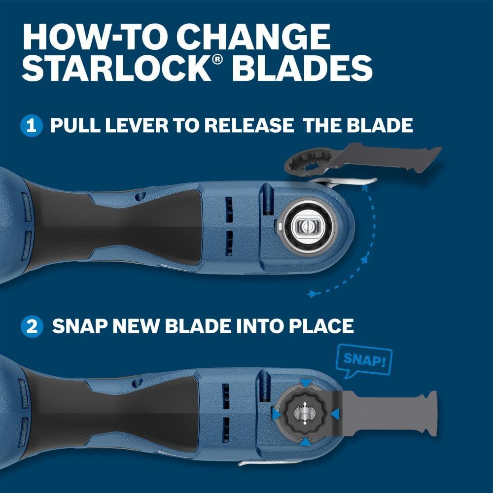 imageBOSCH 114 in OSL114JF3 Starlock Oscillating MultiTool BiMetal Blade 3Pack Professional SwissMade Precision 3D Interface Design Universal Tool Compatibility for Clean Cuts in Hard Wood