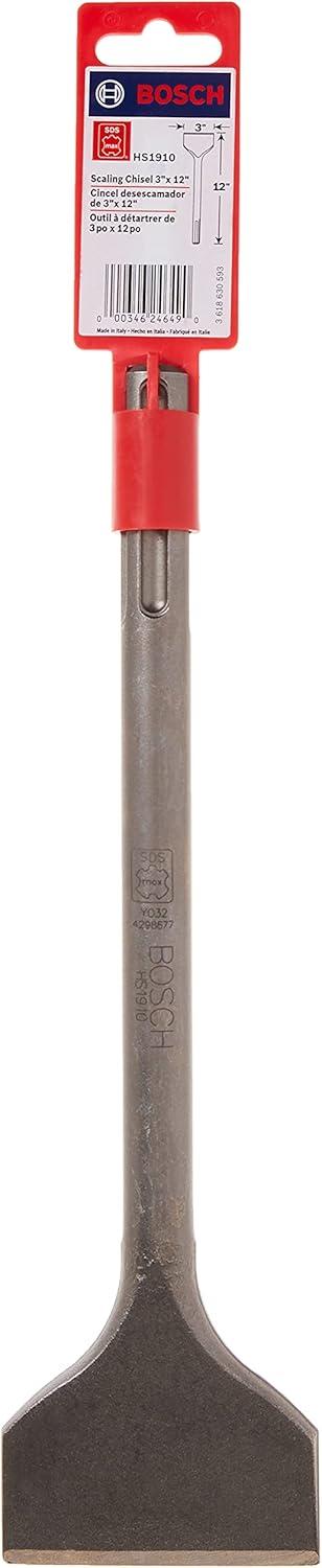 imageBOSCH 2 in x 12 in SDSmax Tile Chisel Hammer Steel HS1915SDS Max Scaling Chisel