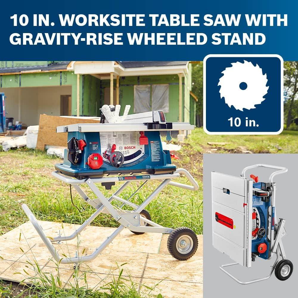 imageBOSCH 4100XC10 10 In Worksite Table Saw with GravityRise Wheeled StandTable Saw