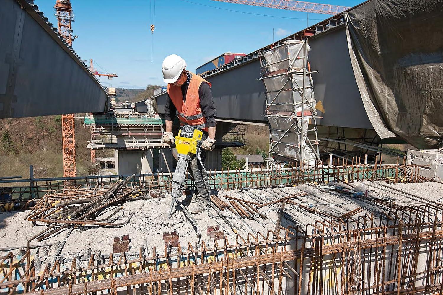 imageBOSCH BH2760VC Brute Breaker Hammer 1000 Blasts Per Minute 35 FtLbs Impact Energy Vibration Control Service Minderbrushes GreasePacked Gearbox Ideal for HeavyDuty Concrete and Asphalt WorkBrute Breaker