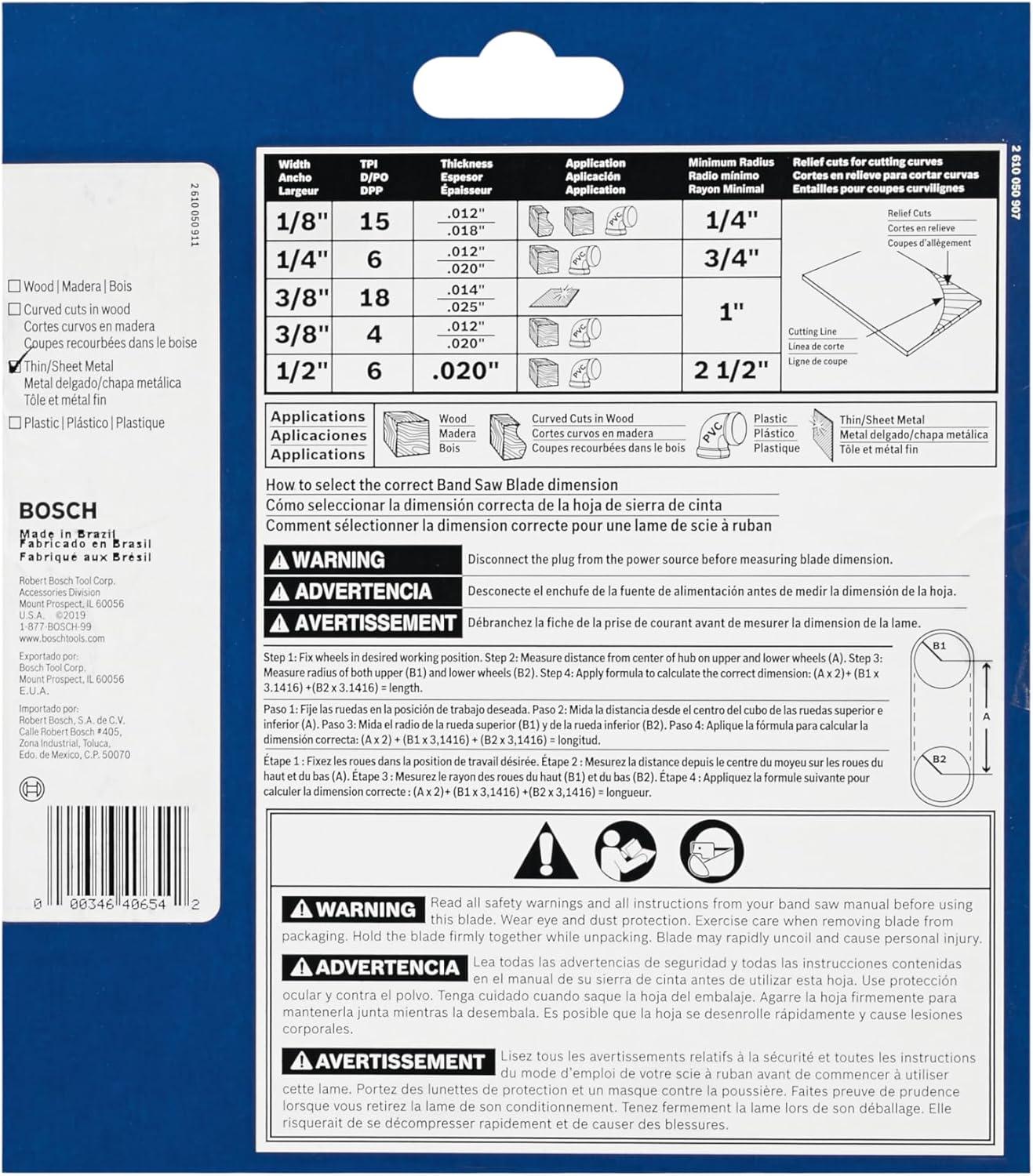 imageBOSCH BS591218M 5912 In 18 TPI Metal Cutting Stationary Band Saw Blade Ideal for Applications in Soft Metal Aluminum Copper Bronze