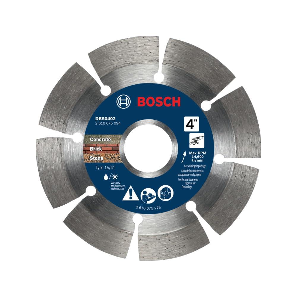 imageBOSCH DBSX04502 412 in XLock Premium Segmented Rim Diamond Blade 5X Faster Change Long Life Concrete Brick Block XLock amp Standard Angle Grinders4 DIAMETER