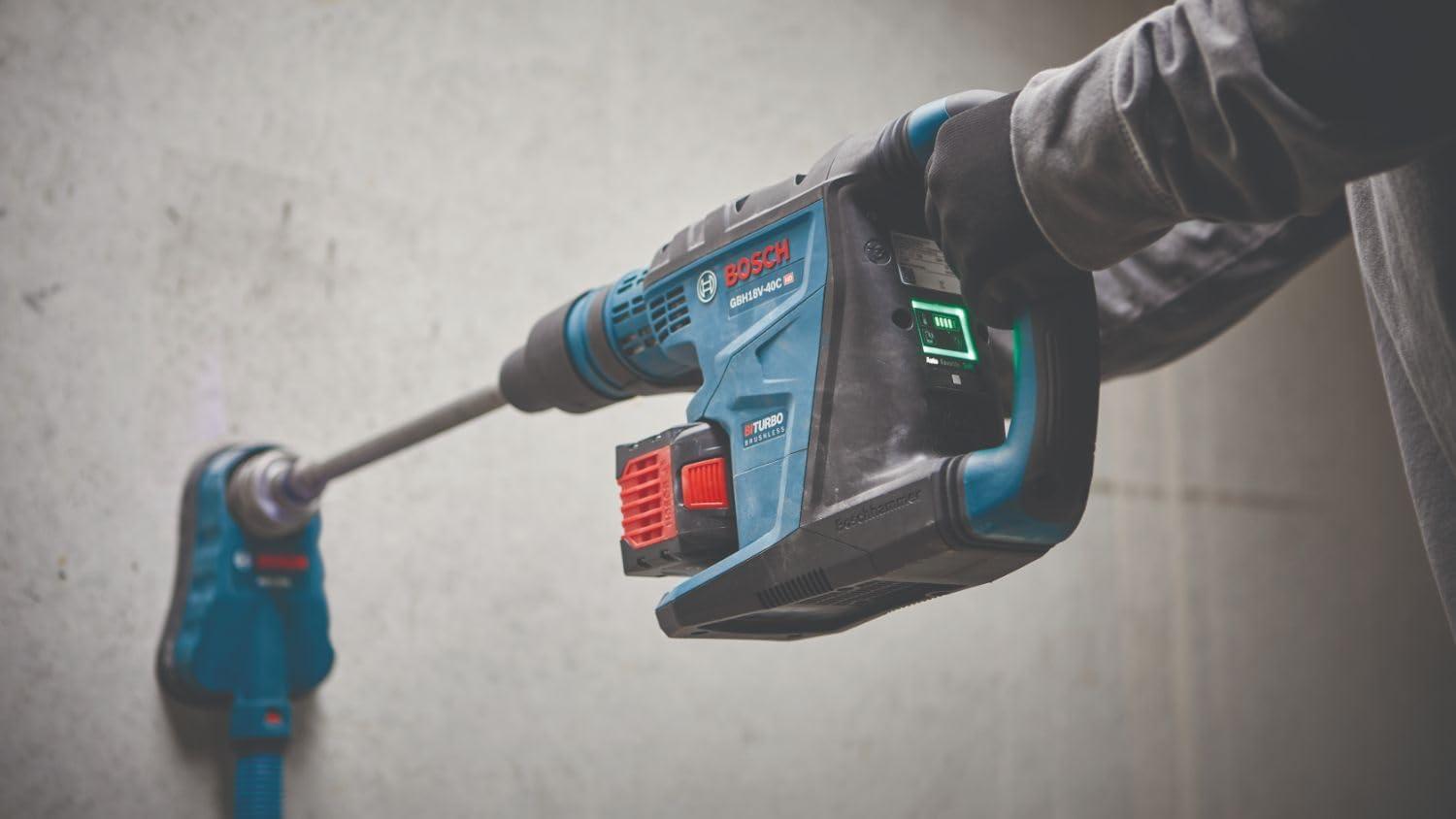 imageBOSCH GBH18V40CK27 PROFACTOR 18V ConnectedReady SDSmax 158 In Rotary Hammer with 2 CORE18V 12 Ah High Power BatteriesTool Only