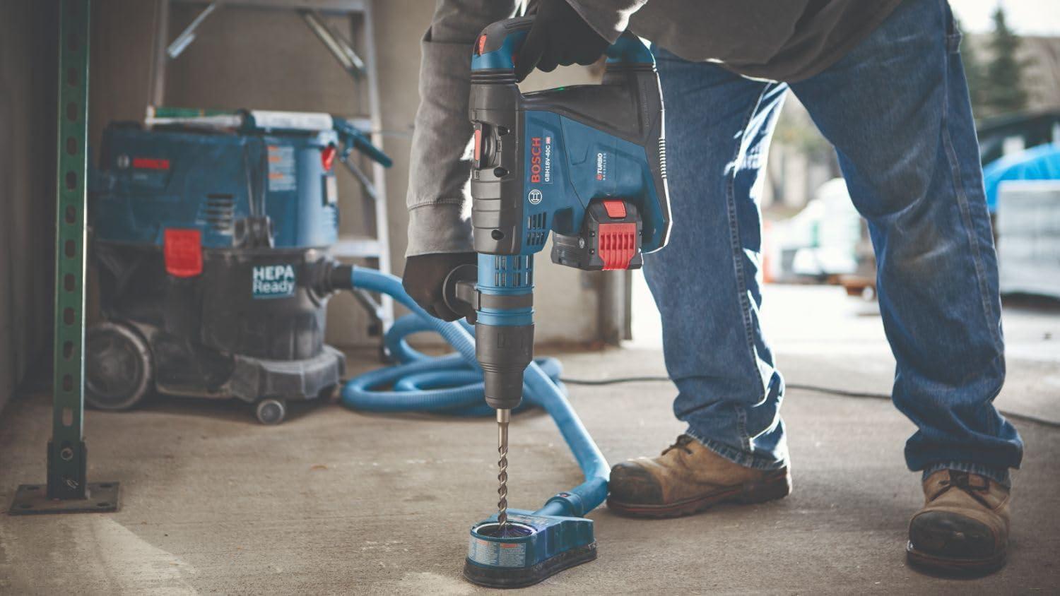imageBOSCH GBH18V40CK27 PROFACTOR 18V ConnectedReady SDSmax 158 In Rotary Hammer with 2 CORE18V 12 Ah High Power BatteriesTool Only