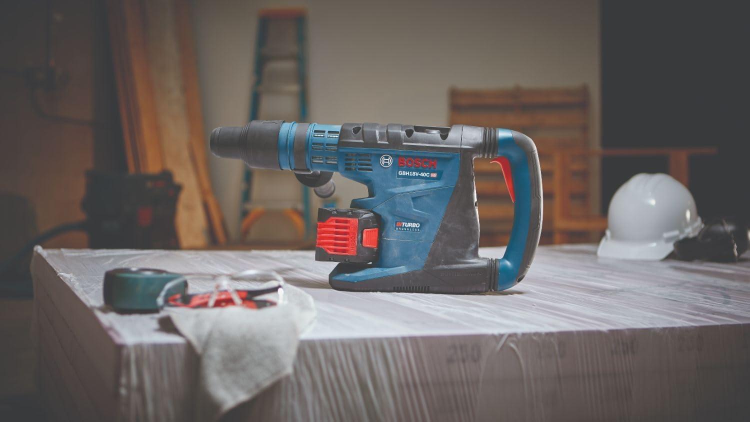 imageBOSCH GBH18V40CK27 PROFACTOR 18V ConnectedReady SDSmax 158 In Rotary Hammer with 2 CORE18V 12 Ah High Power BatteriesTool Only