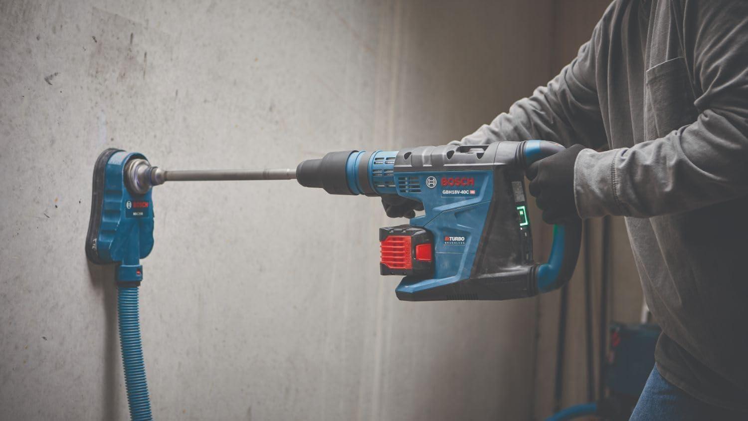 imageBOSCH GBH18V40CK27 PROFACTOR 18V ConnectedReady SDSmax 158 In Rotary Hammer with 2 CORE18V 12 Ah High Power BatteriesTool Only