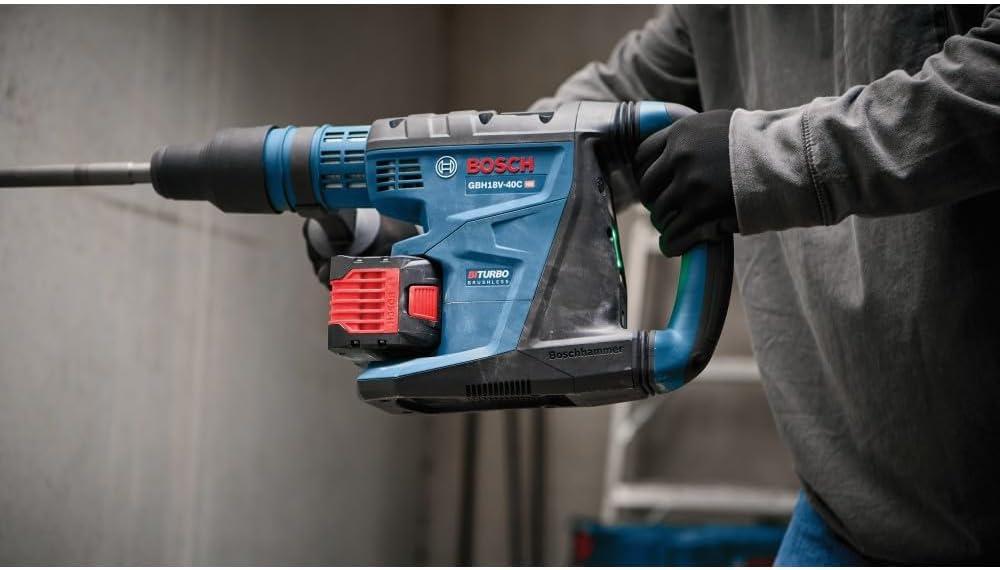 imageBOSCH GBH18V40CK27 PROFACTOR 18V ConnectedReady SDSmax 158 In Rotary Hammer with 2 CORE18V 12 Ah High Power Batteriesw Two 18V 12 Ah Batteries