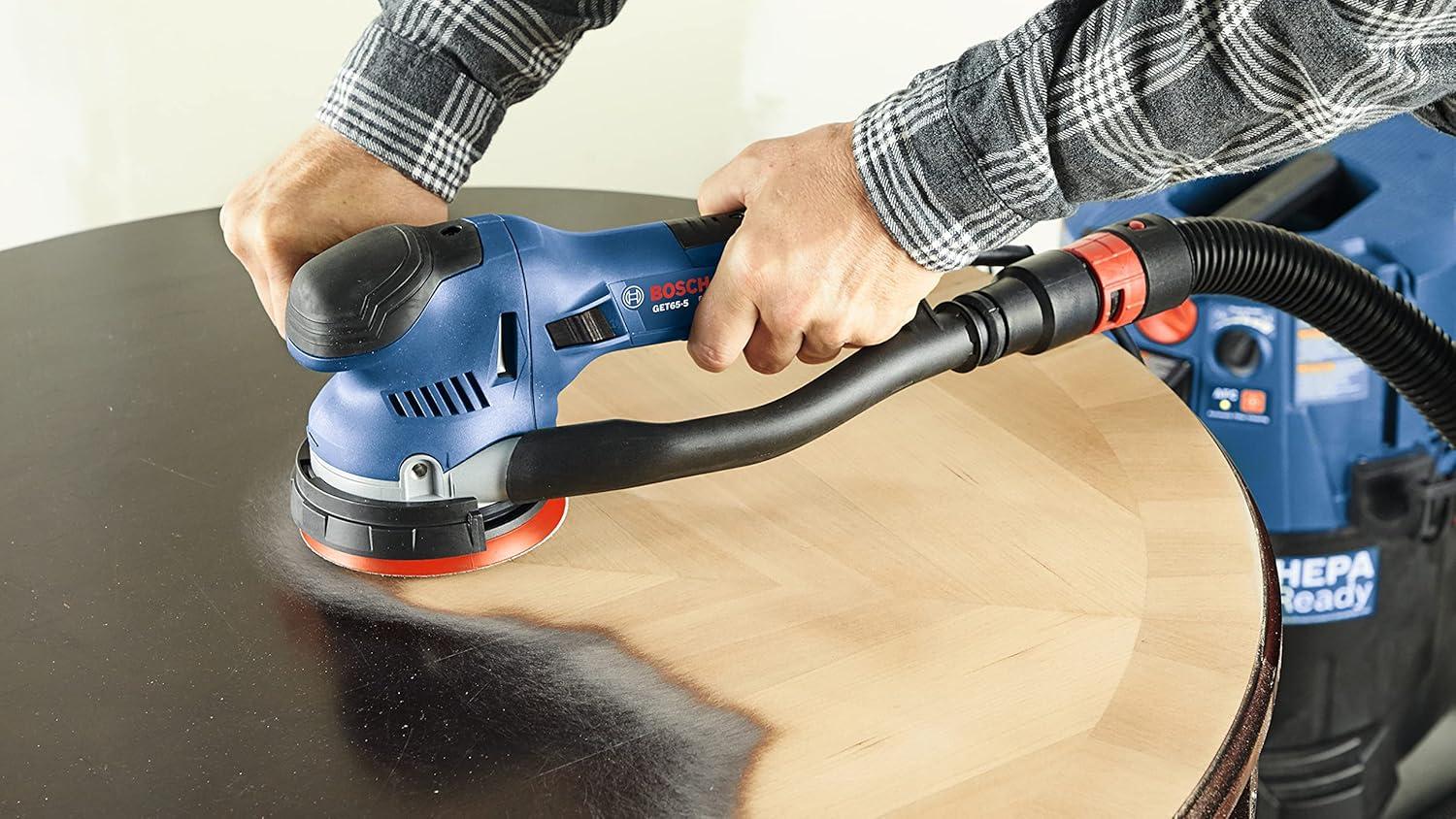 imageBOSCH GET756N Electric Orbital Sander Polisher 75 Amp Corded 6 Inch Disc Size DualMode Random Orbit amp Turbo5 Inch