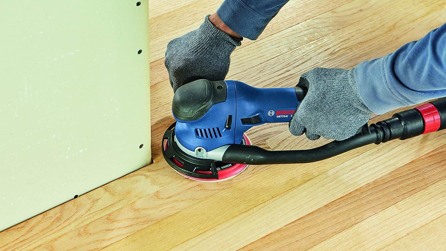 imageBOSCH GET756N Electric Orbital Sander Polisher 75 Amp Corded 6 Inch Disc Size DualMode Random Orbit amp Turbo6 Inch