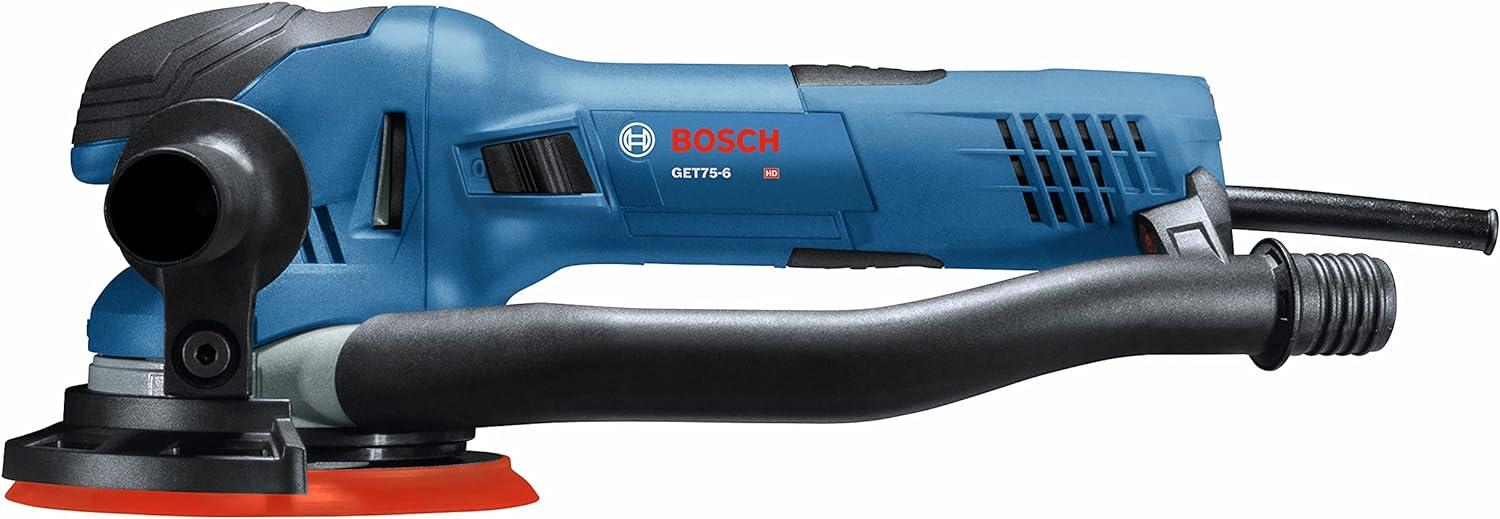 imageBOSCH GET756N Electric Orbital Sander Polisher 75 Amp Corded 6 Inch Disc Size DualMode Random Orbit amp Turbo6 Inch