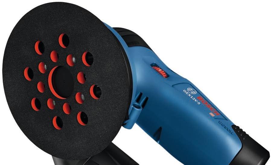 imageBOSCH GEX12V5N 12V Max Brushless 5 Random Orbit Sander Ergonomic Palm Grip Dust Collection System Speed Selector SoftStart Technology Bare Tool