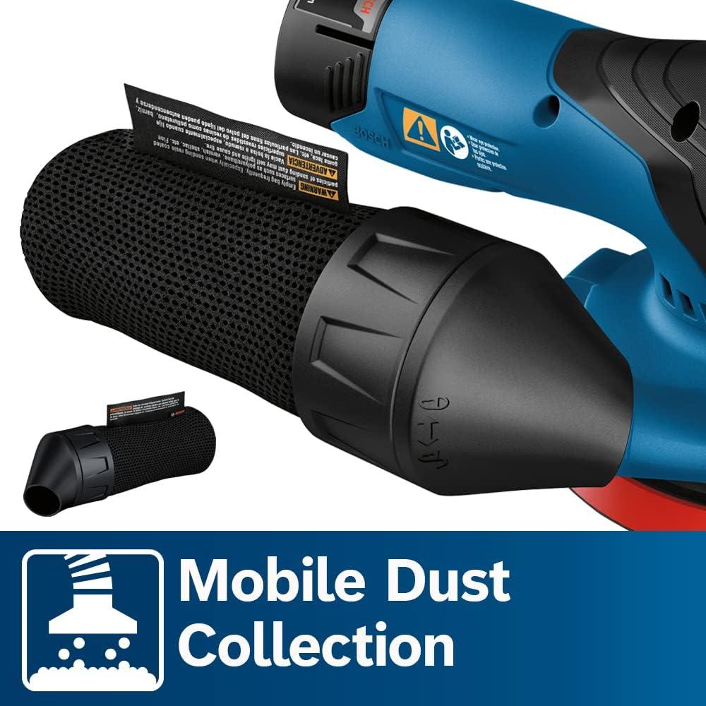 imageBOSCH GEX12V5N 12V Max Brushless 5 Random Orbit Sander Ergonomic Palm Grip Dust Collection System Speed Selector SoftStart Technology Bare Tool