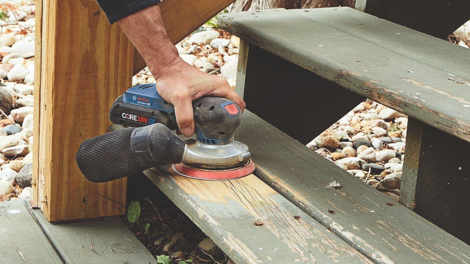 imageBOSCH GEX18V5N 18V Brushless 5 Inch Cordless Random Orbit Sander Bare ToolTool Only